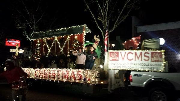 Our float entry at the annual Lodi Light Parade- December 2015.