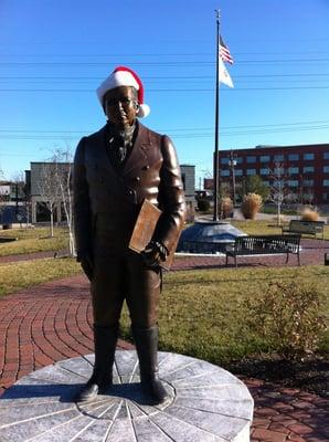 Statue of Ninian Edwards, Third Governor of Illinois, located at St. Louis St. & W. Vandalia