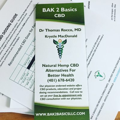 BAK 2 Basics CBD Medical Consultants educate patients for the proper and safe CBD medical use