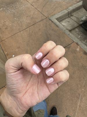 Nails by Holly - I wanted pearly "glazed strawberry donut" nails for a NYE wedding. LOVE