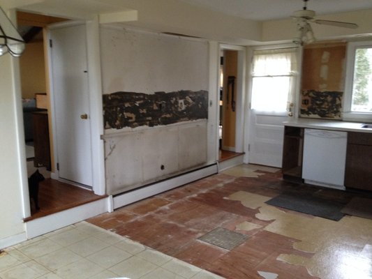 Kitchen remodel in 2017.  Beginning picture.