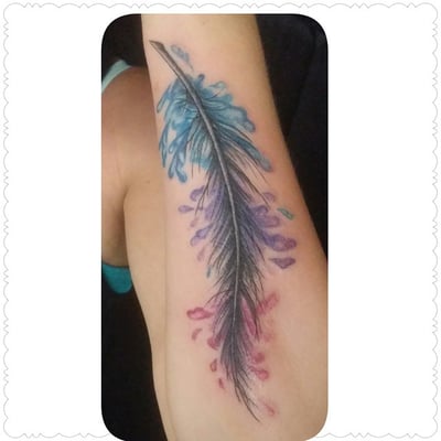 troy water color feather