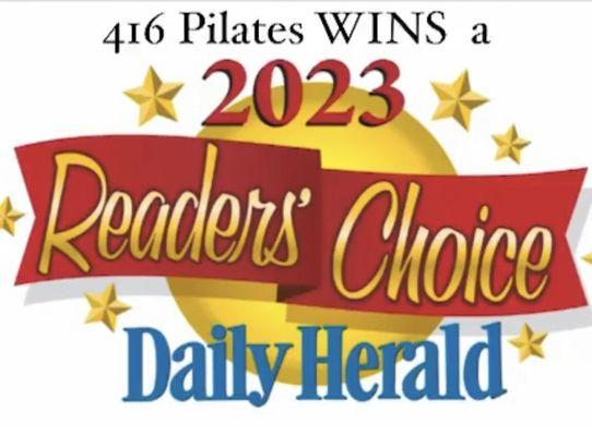 For the 1st time 416 Pilates is a Readers Choice Award Winner!