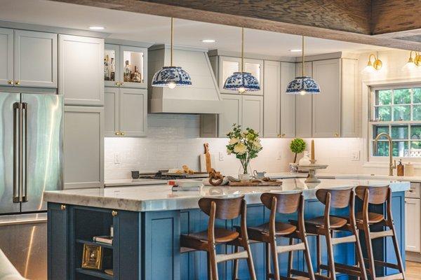 Major changes took place in this modern farmhouse located in the heart of Clifton.

Beautiful harmony of blue and grey cabinets