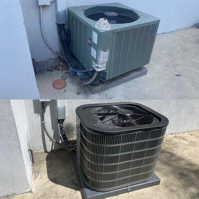 We replaced this air conditioning condenser for our customer in Woodland Hills. Call us for details 818-809-6758