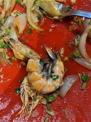 I was charge for 1 dollar a shrimp on their stir fry mix and this is how the shrimps looked like.