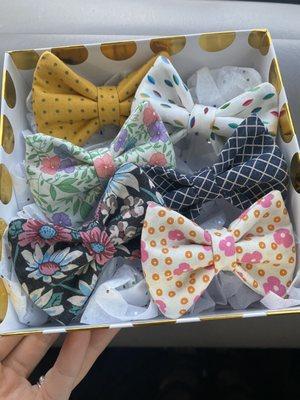 Love these fabrics! Such cute patterns! Created more doggie bow ties.