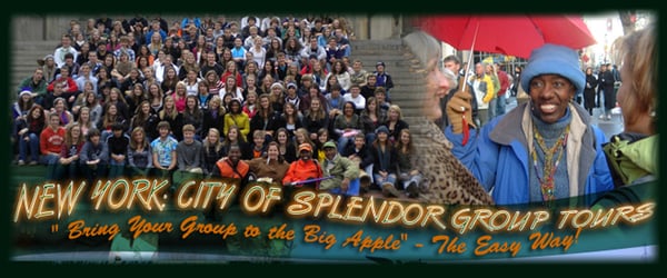 One of our student groups at Central Park at Bethesda Fountain (Angel of the Waters)