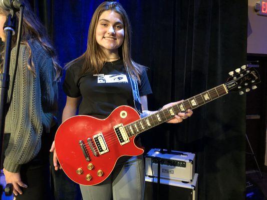 Rockin' the Les Paul at the Brighton Coffeehouse and Theater show.