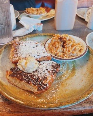 Cinnamon roll French toast, Dutch potato casserole