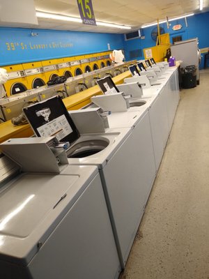 Dont bither coming here they have large washers that are great but your clothes gonna be wet 3 dryers running of 15