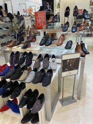 Large selection of dress shoes.