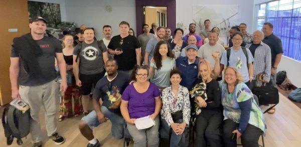 Dr. David Allan, DC teaches CEU courses for fellow chiropractors. Here is a group photo of a recent class at his facility.