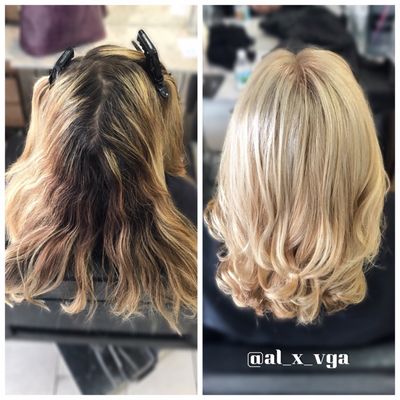 Blonde transformation by Alex Vega