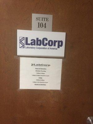 Entrance to lab corp