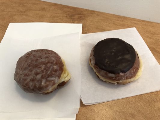 Strawberry rhubarb filled donut and Boston creme (my fav) so yum