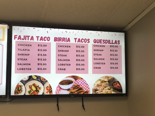 Taco Menu