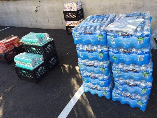 Chicken dinner, water, fruits and snacks + bus tokens were given away to 500 people today