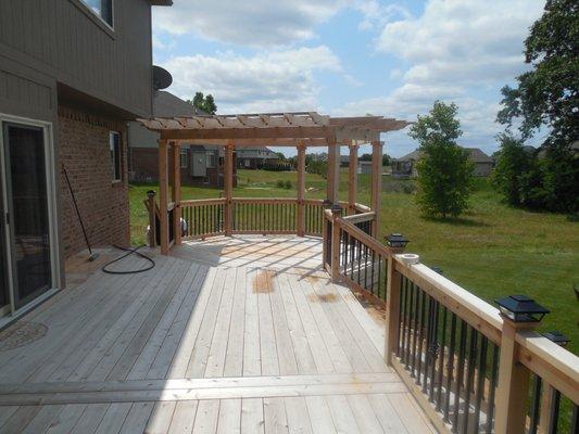 Before staining - we have already power-washed the deck.