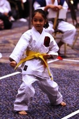 Five-year-old student competing in Las Vegas at the international karate championships