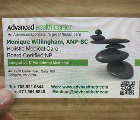 Advanced Health Center | Integrative & Functional Medicine Monique Willingham ANP-BC Arlington Alexandria Va WDC Caring Holistic Weight Loss