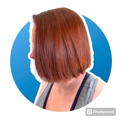 Copper color  and haircut