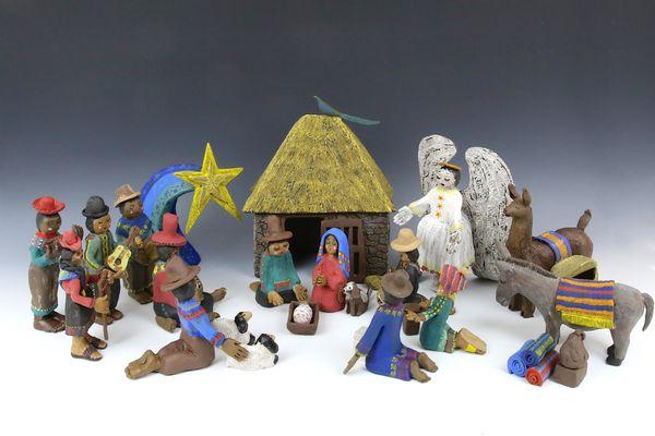 A nativity set by Studio Gentuso's Tammy Gentuso, inspired by the indigenous  people of Ecuador.