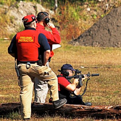 Police patrol rifle training.