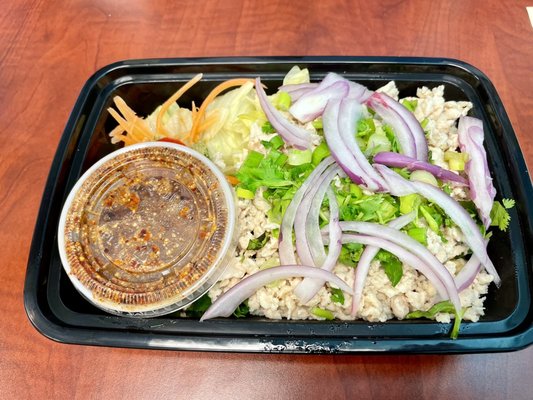 Thai Chicken Salad (Larb) - ordered it to go - $8 - get the spicy dressing on the side - AMAZINGLY DELICIOUS!