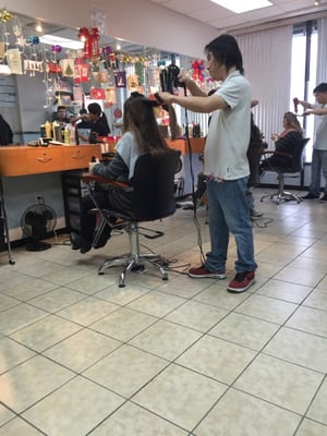 Get your hair blown out while you wait, of course you must have it washed first.