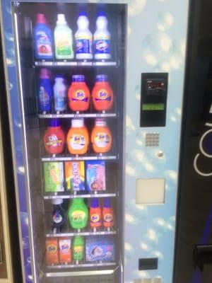 Detergent vending machine; also set up with the laundry card system.