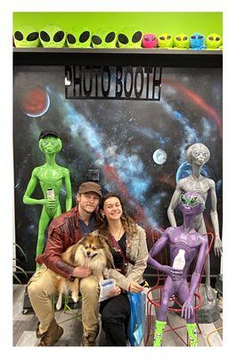 Photo Booth picture with dope aliens.