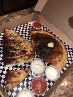 Calzone and sesame bread