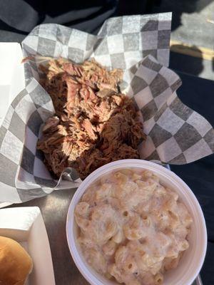 Pulled pork and Mac and cheese