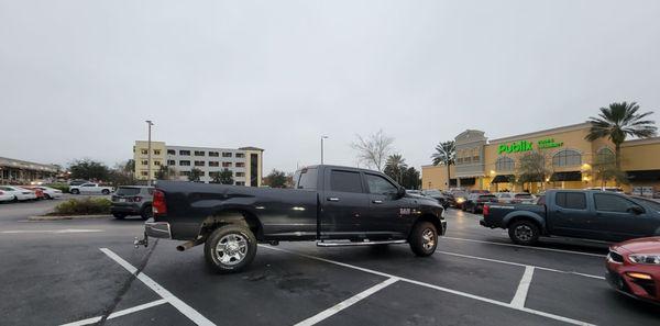 The way people park in this parking lot is always interesting