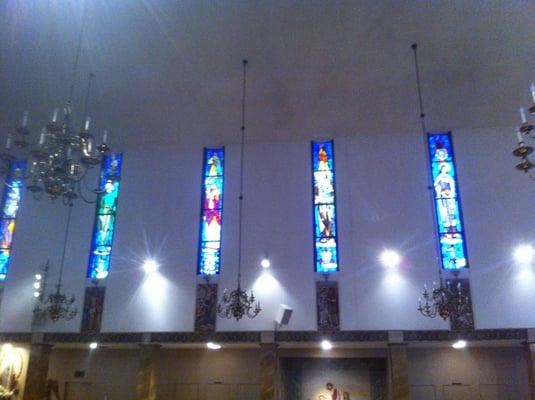 More stained glass windows and Stations of the Cross