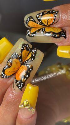 Hand painted gel art. Follow On instagram     @lona_martinez                         @lacquer_beauty_lounge