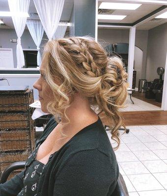 Gorgeous updo by our owner, Jennifer.