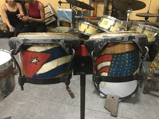 Percussion Instruments at the studio of Habana Compas Dance in Marianao. Support for US-Cuba engagement!