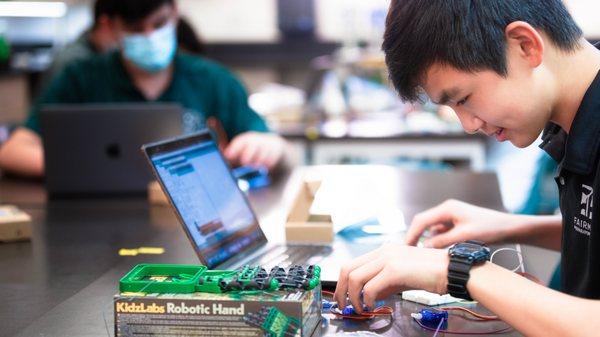 Through our robotics program, students enjoy a creative approach to physics, computer programming, science, and engineering.