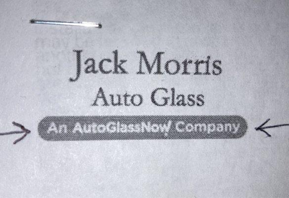 AutoGlassNow bought out the Jack Morris Auto Glass chain.