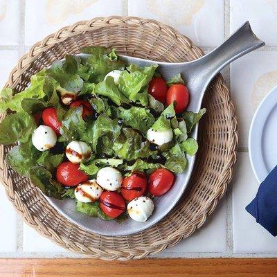 Summertime Caprese Salad with organic greens from Terrapin Farms in Berlin, MD