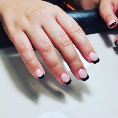 Arcylic black gel French