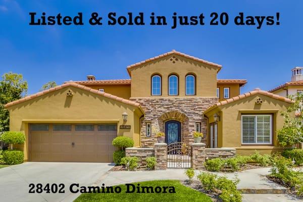 Gorgeous San Juan Hills Estates Home listed and sold in just 20 days!  Call me today to see what I can do for you too!