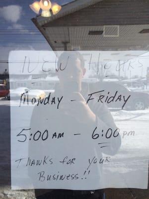 New hours.