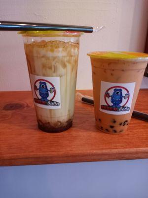 Brown sugar with star jelly and Thai with Tapioca