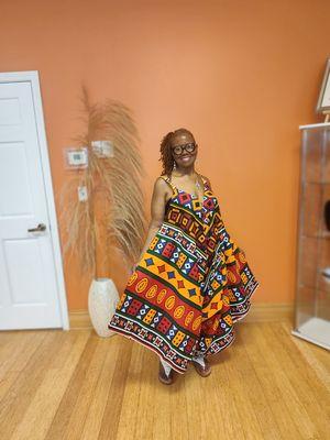 A burst of colors African Style Parachute Jumpsuit. Wear it however you like.