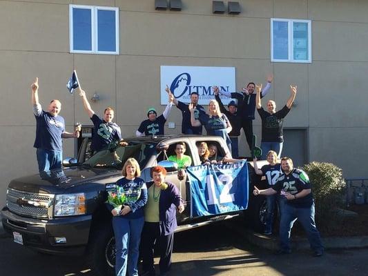 Blue Friday before the Super Bowl!  We are locally owned and operated and support our local teams!