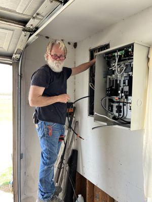 Harry from The Hendersons rare sighting, aka Scott, installing a Champion ATS for a new Champion backup generator install.
  Prosper, TX