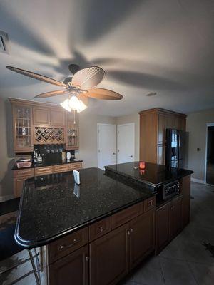 New Kitchen! (painted the doors, installed new trim, painted the walls & ceiling)